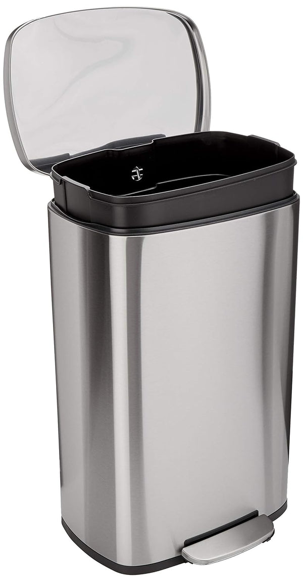 Smudge-Resistant 50L Trash Can, Satin Nickel