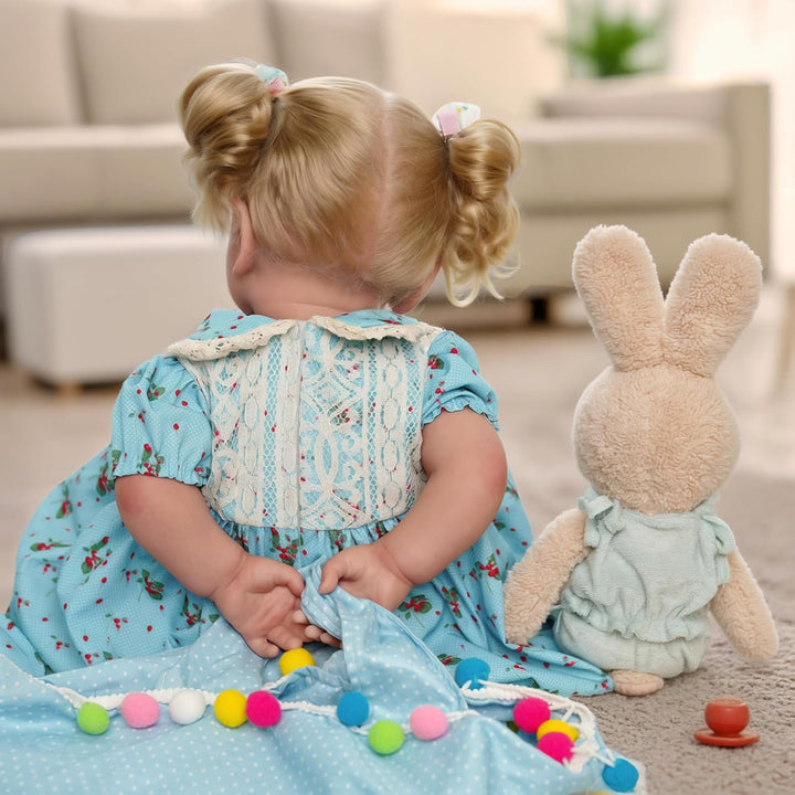 Lifelike Reborn Baby Dolls - 18 Inch Realistic-Newborn Baby Dolls Blond Girl Handmade Real Life Toddler Dolls with Clothes for Kids Age 3+