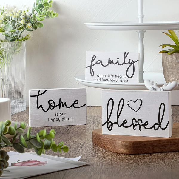 Blessed Rustic Wood Sign - 3 Pcs Set