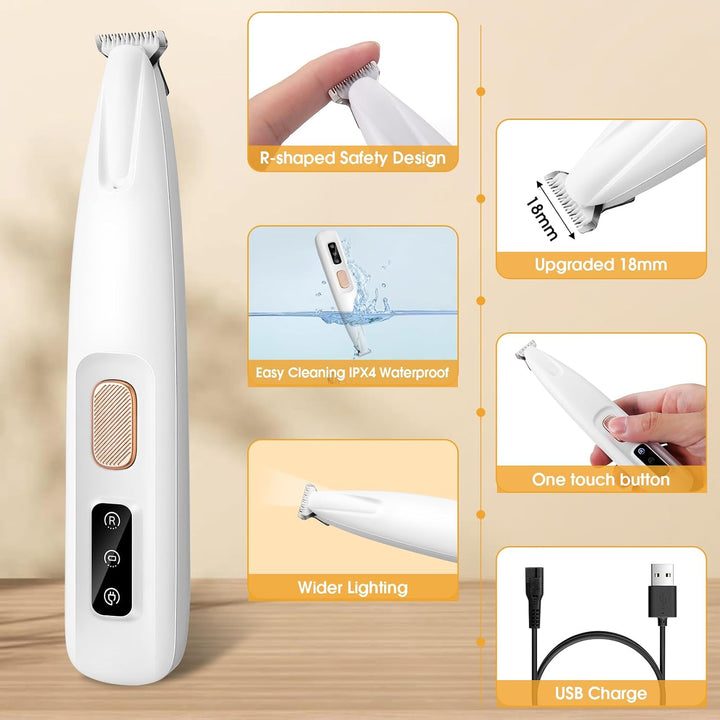18mm Electric Dog Paw Trimmer with LED