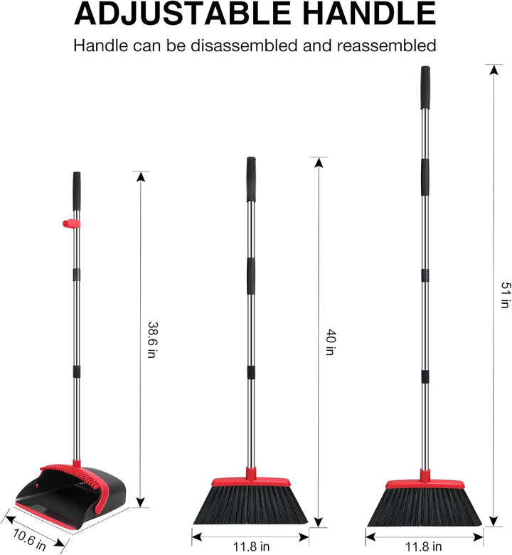 52-In Adjustable Broom & Dustpan Set