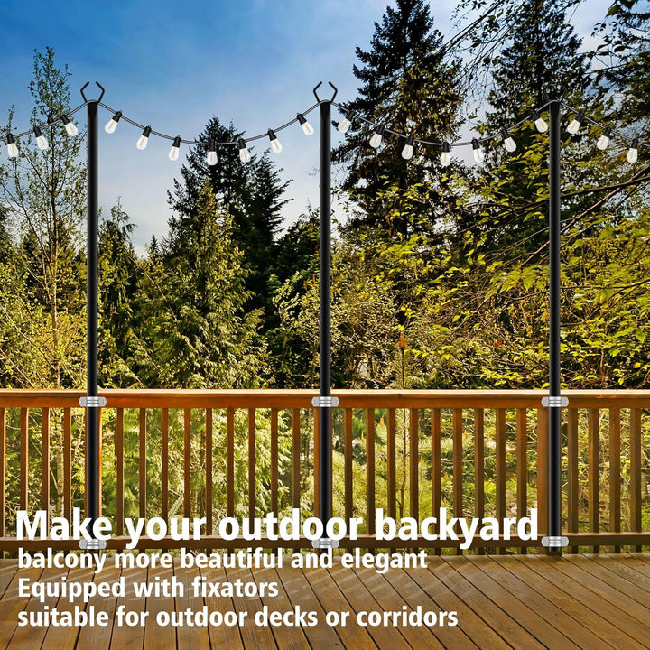 10Ft Outdoor String Light Poles 4Pk