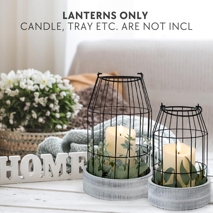 Rustic Farmhouse Lanterns - Set of 2