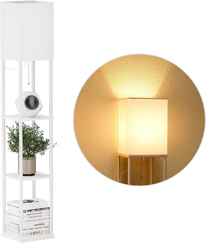 Modern Shelf Floor Lamp - Black