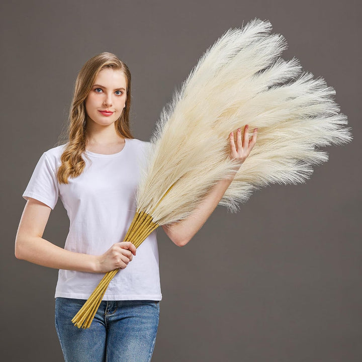 Blue Faux Pampas Grass 7PCS - 3.75Ft Decor