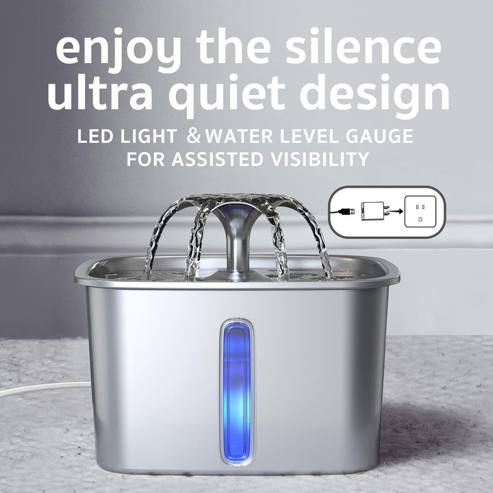 Stainless Steel 2.8L Cat Water Fountain