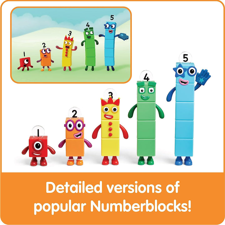 Numberblocks Friends One to Five, Action Figure Set, Toy Figures, Small Figurines for Kids, Counting Blocks, Numbers for Toddlers, Math Toys, Kids Birthday Gifts, Easter Basket Stuffers