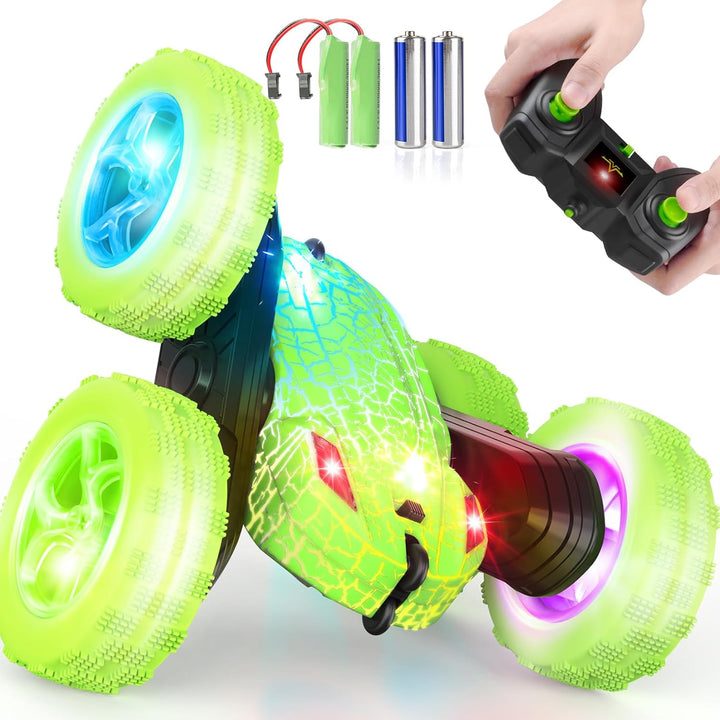 Remote Control Car, RC Cars Toys for Ages 5-7, 2.4Ghz 4WD Fast RC Car Kids Toys for Ages 8-13, Double Sided 360° Rotating Monster Truck Toys for Girls RC Truck Toy Cars for Boys