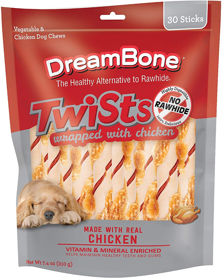 Real Chicken Twist Sticks for Dogs - 50 Ct