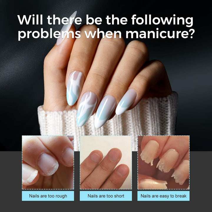 240Pcs Medium Almond Clear Acrylic Tips