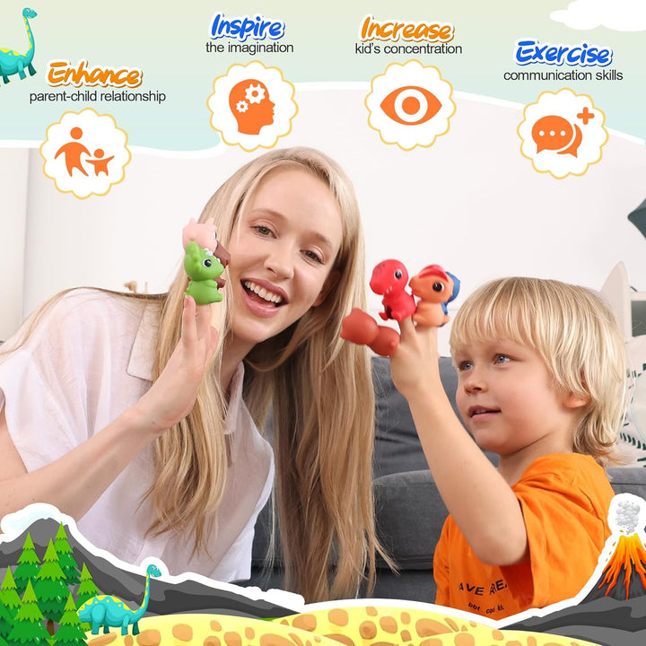2 Pack Remote Control Car for Toddlers, Dinosaur Toys for Kids 2-6, Toddler Sensory Toys with LED Lights and Sound, Christmas Birthday Gifts for Boys and Girls 2 3 4 5 6 Year Old