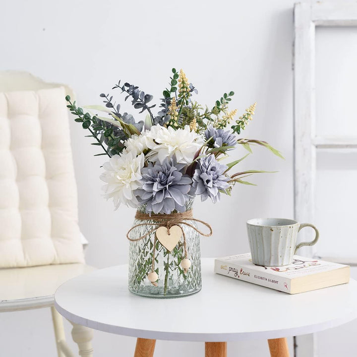 Blue Silk Flowers in Vase – Decor Piece