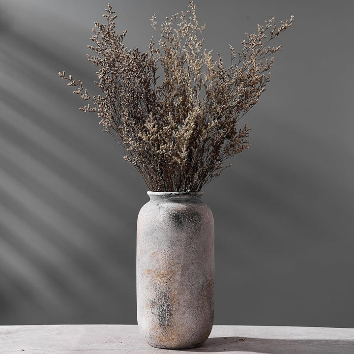 Rustic Bronze Ceramic Vase 11 Inch