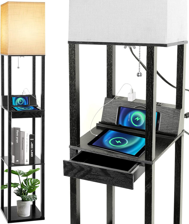 Modern Shelf Floor Lamp with Storage