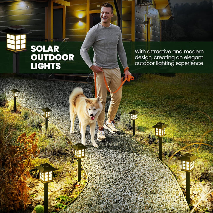 12-Pack LED Solar Outdoor Path Lights