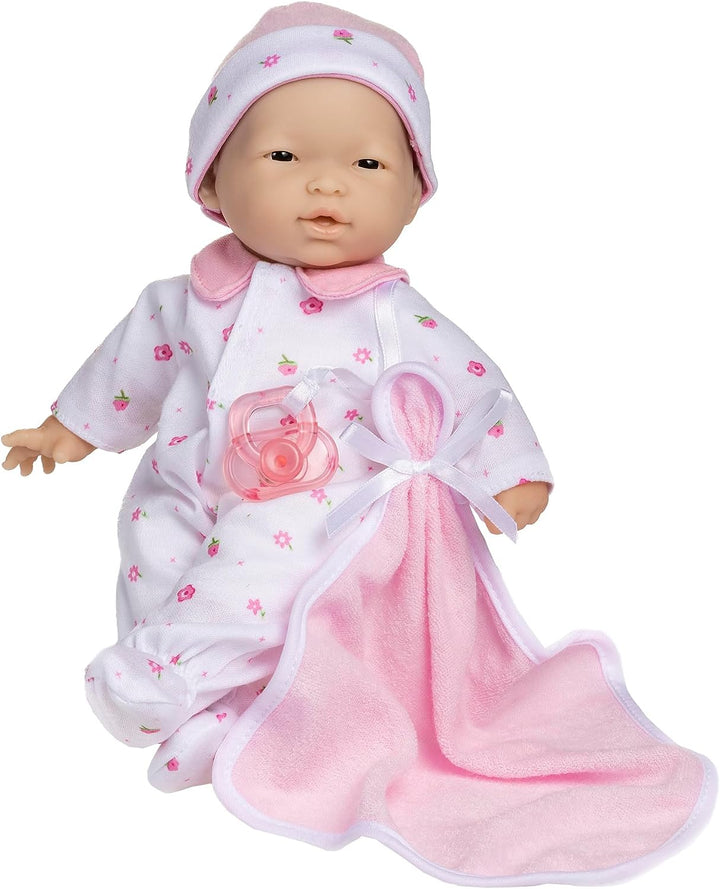 La Baby Caucasian Baby Doll Set – 11 Inch Soft Baby Doll | Washable |Removable Pink Outfit W/ Hat & Blanket | for Children 12 Months +