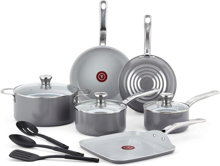 12pc Nonstick Cookware Set – Black