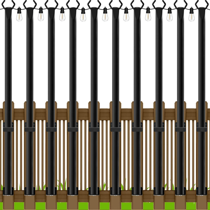 10Ft Outdoor String Light Poles 4Pk