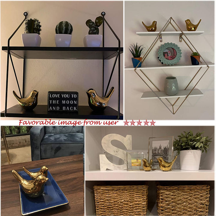 Gold Bird Statue Modern Home Decor