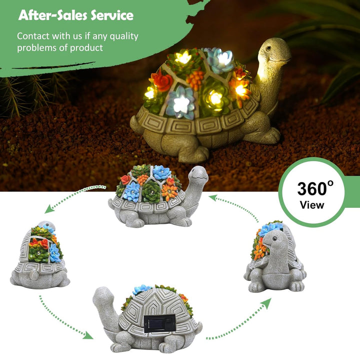 Solar Turtle Statue with LED Lights