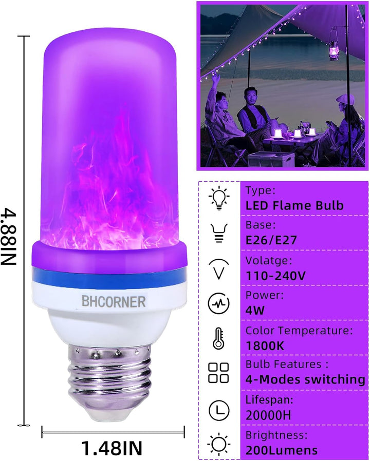 LED Purple Flame Bulbs – Halloween 2 Pack