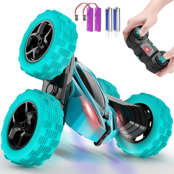 Remote Control Car, RC Cars Toys for Ages 5-7, 2.4Ghz 4WD Fast RC Car Kids Toys for Ages 8-13, Double Sided 360° Rotating Monster Truck Toys for Girls RC Truck Toy Cars for Boys