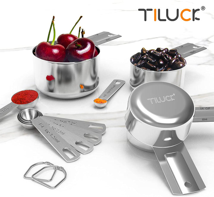 Steel Measuring Cups & Spoons Set (10)
