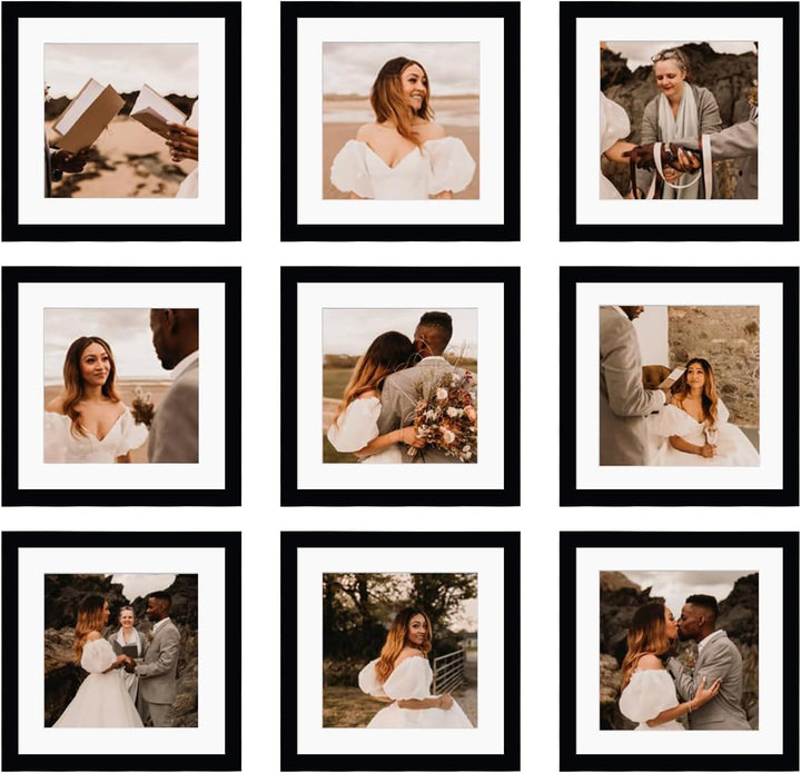 9-Pack 12x12 Picture Frames, Black