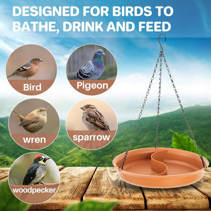 Outdoor Hanging Bird Bath & Feeder
