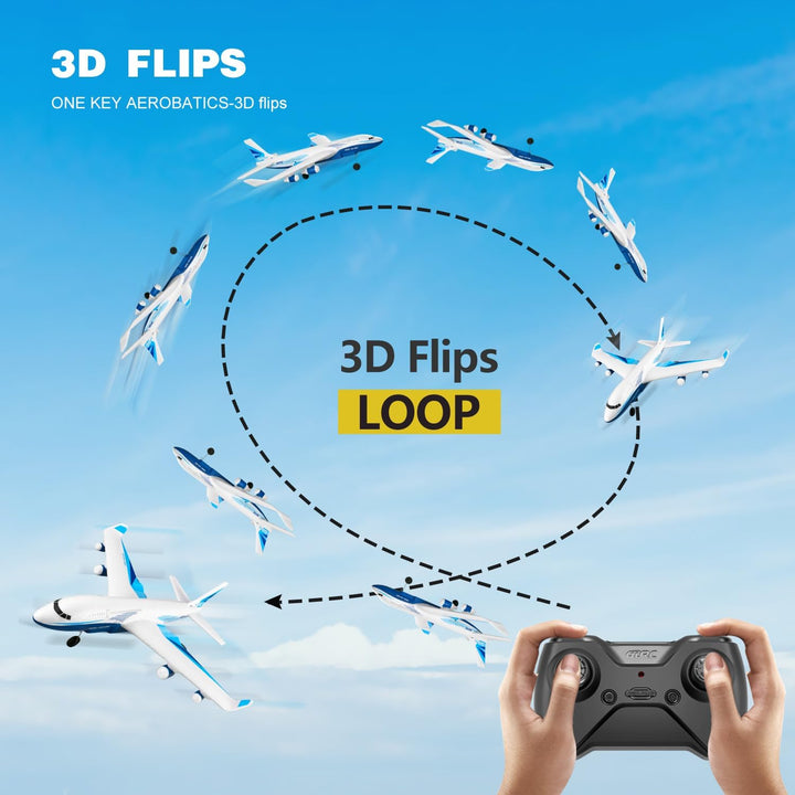 Remote Control Airplane for Kids Boys , G2 Remote Control Plane Jet for Beginners Adult, Ready to Fly Airplane with One Key Aerobatic LED Light, RC Plane for Kids, 2 Battery