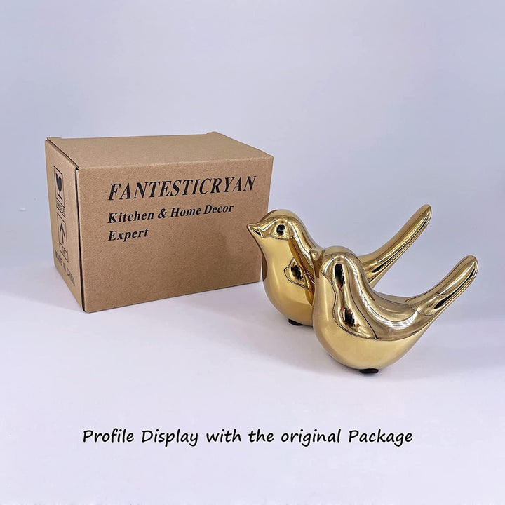 Gold Bird Statue Modern Home Decor