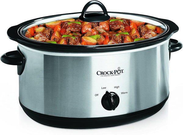 7 Quart Oval Slow Cooker, Stainless Steel