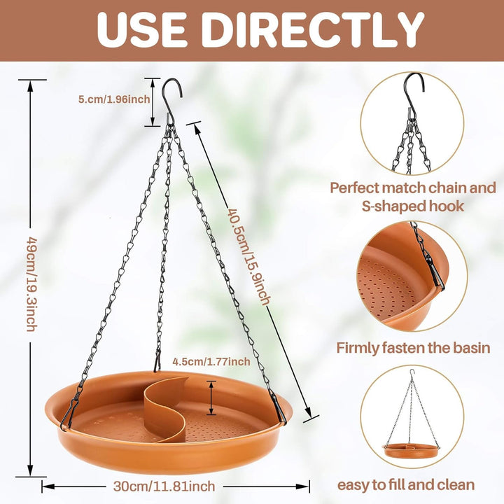 Outdoor Hanging Bird Bath & Feeder