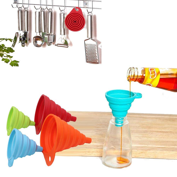 4-Pack Collapsible Silicone Funnels