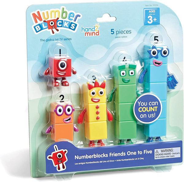 Numberblocks Friends One to Five, Action Figure Set, Toy Figures, Small Figurines for Kids, Counting Blocks, Numbers for Toddlers, Math Toys, Kids Birthday Gifts, Easter Basket Stuffers