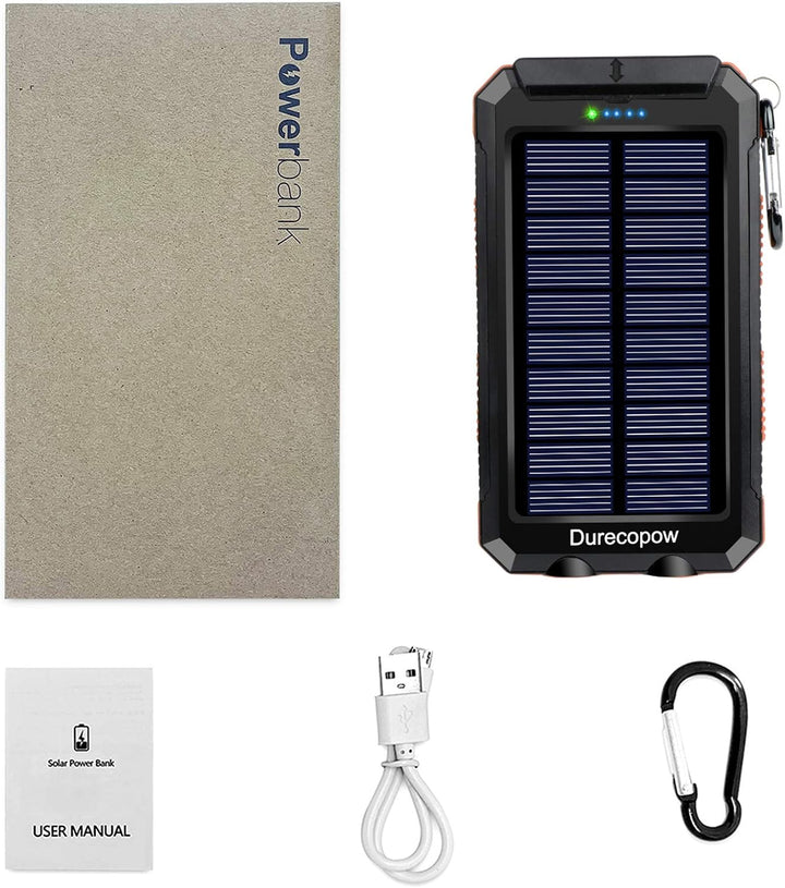 20000mAh Solar Charger Power Bank - Orange