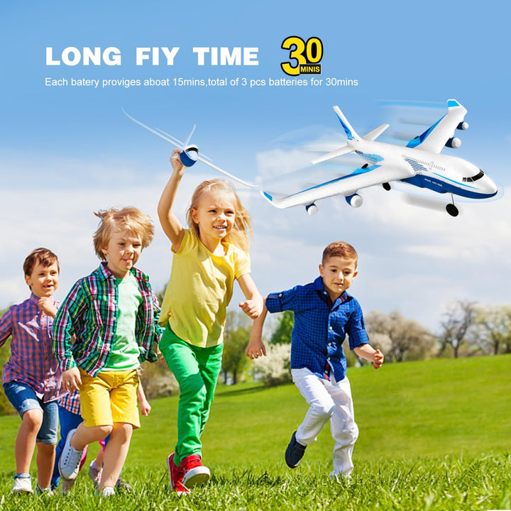 Remote Control Airplane for Kids Boys , G2 Remote Control Plane Jet for Beginners Adult, Ready to Fly Airplane with One Key Aerobatic LED Light, RC Plane for Kids, 2 Battery