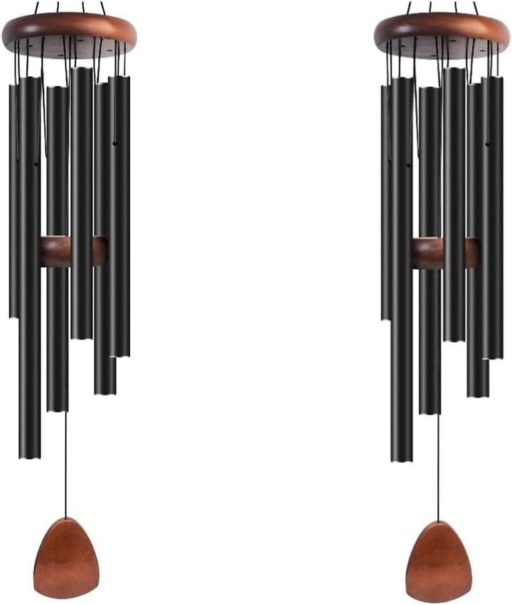 Large Black Aluminum Wind Chimes 37"