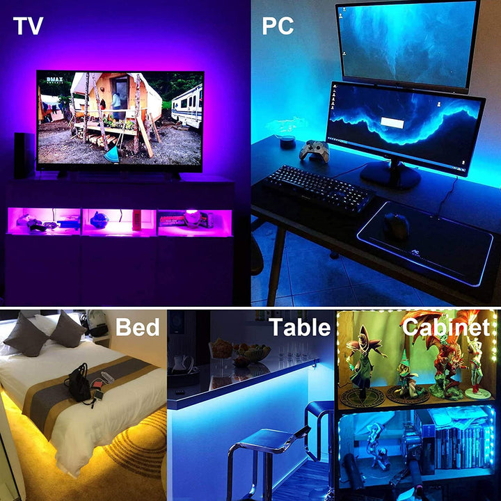 RGB LED TV Backlight with Remote, 8.2ft