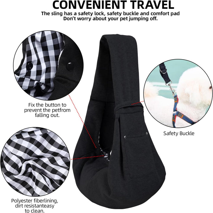 Reversible Dog Sling Carrier with Harness