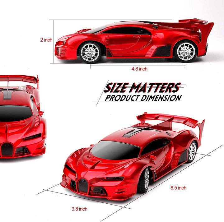 Remote Control Car Rechargeable High Speed 1/18 RC Cars Toys for Boys Girls Vehicle Racing Hobby with Headlight Christmas Birthday Gifts for Kids (Red)