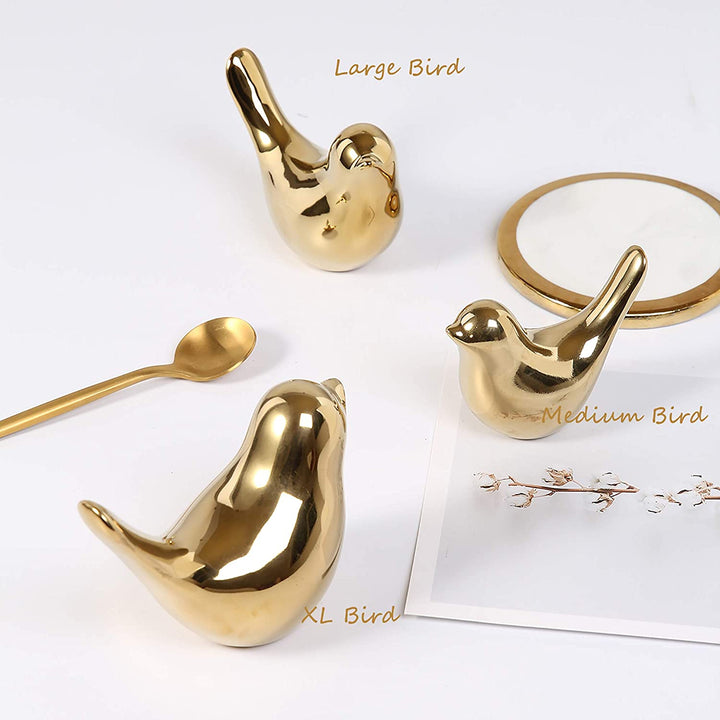 Gold Bird Statue Modern Home Decor