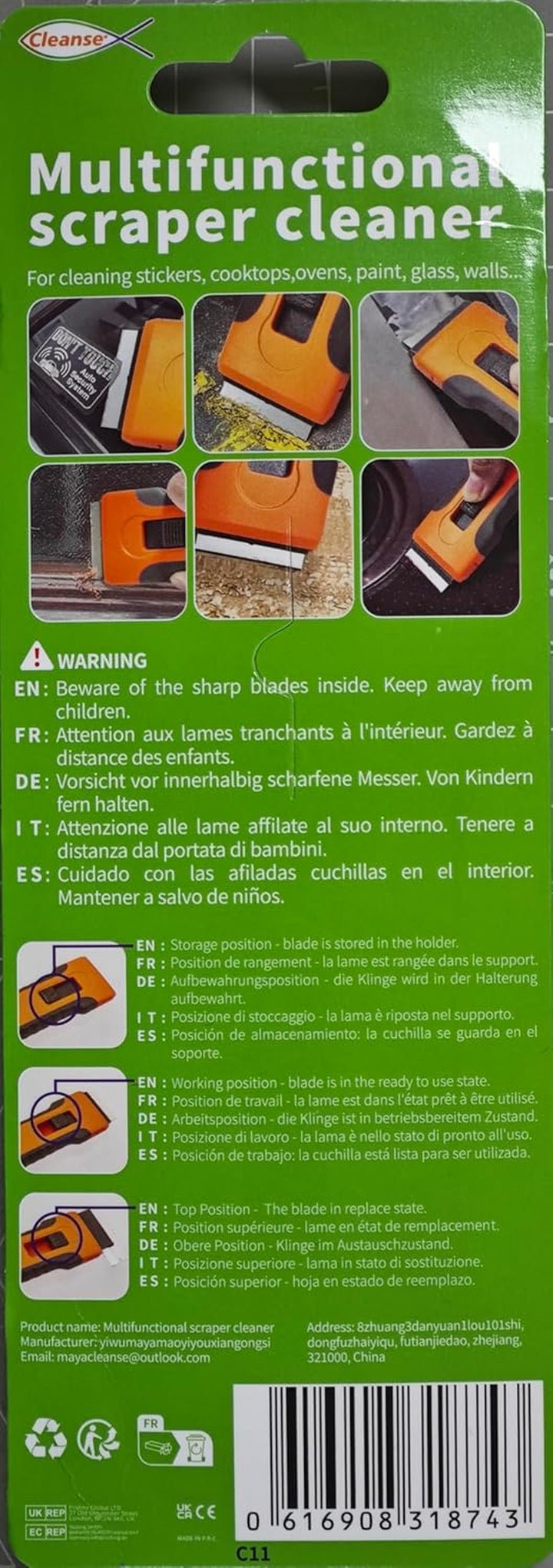 Razor Blade Scraper with 15 Extra Blades