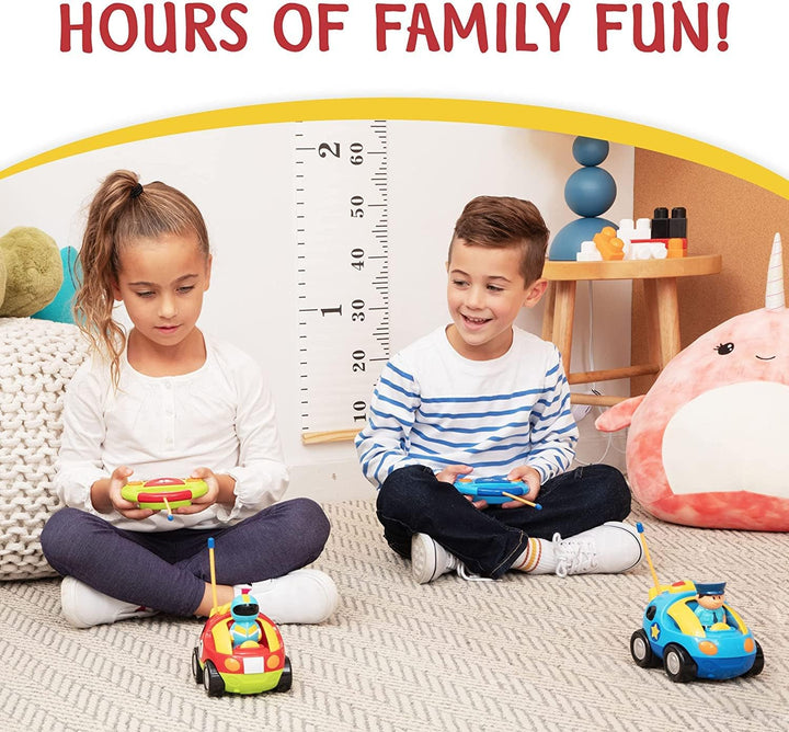 Cartoon Remote Control Car - 2-Pack  and Race Car Toddler Toys - RC Cars for Kids with Different Frequencies - Easy Remote Control Toy and Thoughtful Gifts for Boys and Girls