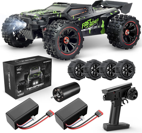 1/14 Brushless RC Cars for  Fast 50+ Mph, RC Trucks 4X4 Offroad Waterproof, Electric Powered High Speed Remote Control Car, Scary Fast Extreme RC Truggy with 3S Battery for Snow Sand