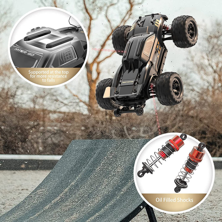 H16BM 1/16 RTR Brushless Fast RC Cars for , Max 42Mph Electric Off-Road RC Truck, High Speed RC Car 4X4 Remote Control Car with 2  Batteries for Adult, Compatible 3S
