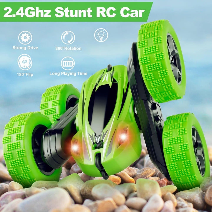 Remote Control Car, RC Cars Toys for Ages 5-7, 2.4Ghz 4WD Fast RC Car Kids Toys for Ages 8-13, Double Sided 360° Rotating Monster Truck Toys for Girls RC Truck Toy Cars for Boys