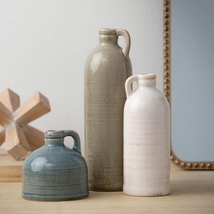 Farmhouse Ceramic Jug Vase Set - Decor