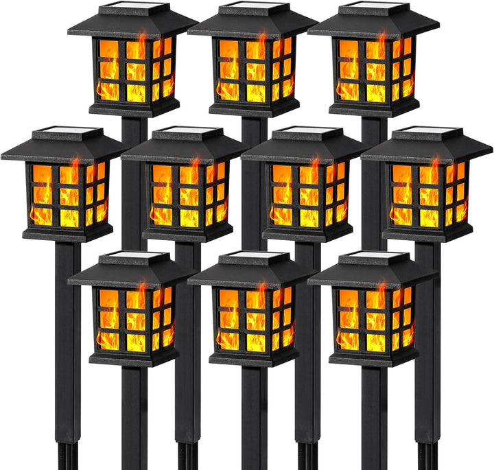 12-Pack LED Solar Outdoor Path Lights