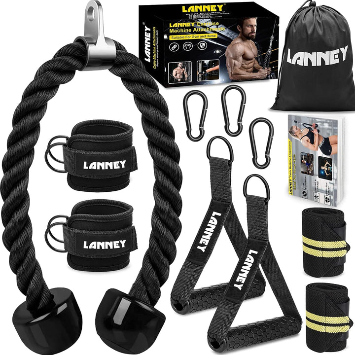 Tricep Rope Cable Attachment & Gym Set